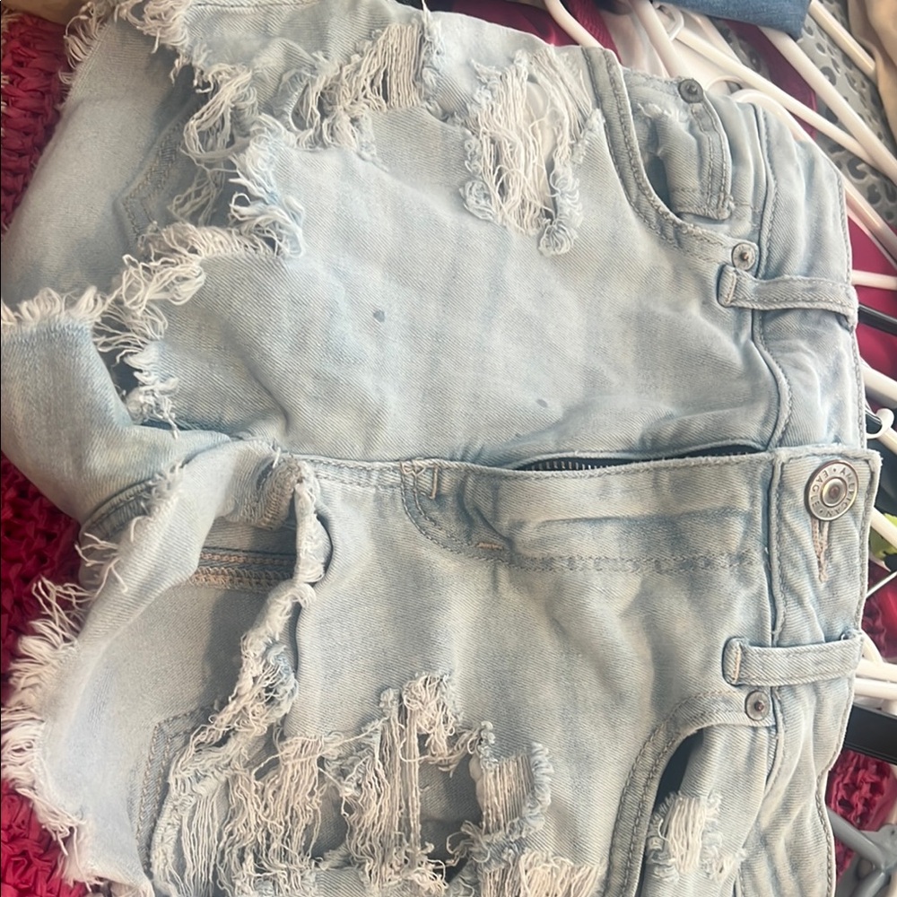 Distressed Denim Shorts